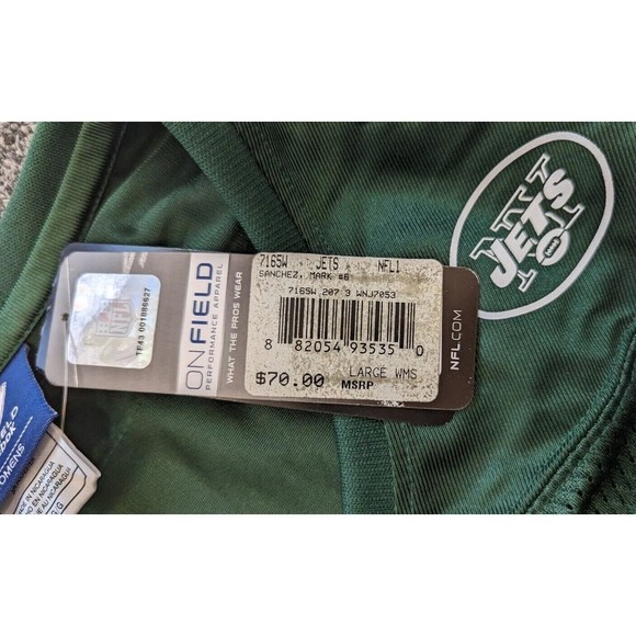 NEW YORK JETS REEBOK #6 MARK SANCHEZ ON FIELD JERSEY NWT SZ L WOMEN'S - Picture 6 of 8